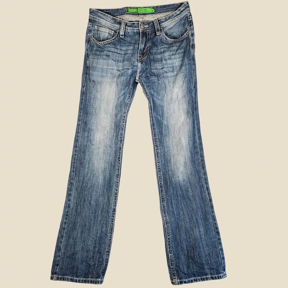 Rock and Roll Cowboy Pistol Straight Jeans Mens 33x36 Blue Excellent Regular Leg